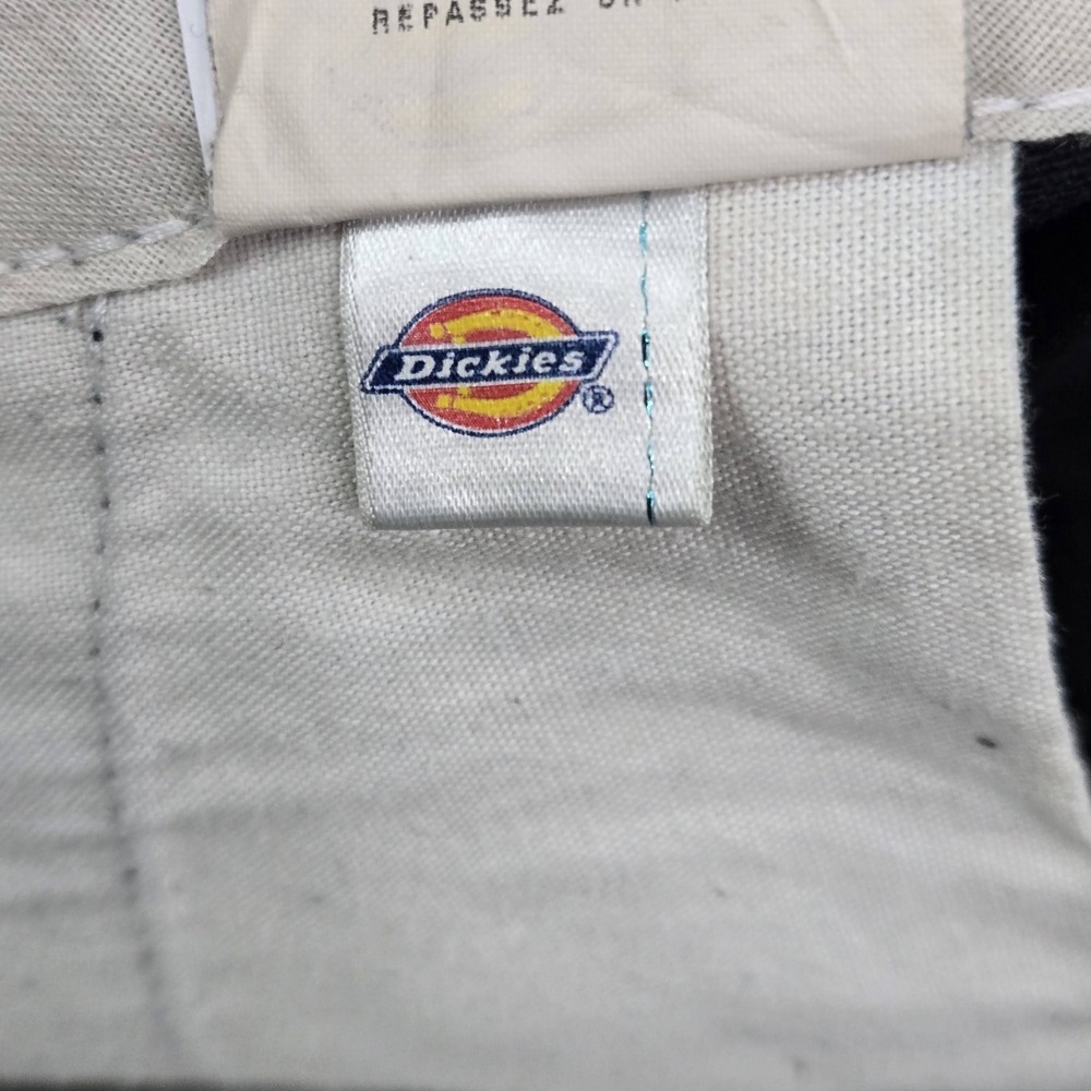 Dickies Men Pants 38X32 Black Chino Twill Work Pants Button 32" Inseam Logo - Picture 4 of 12